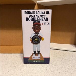 Delta Ronald Acuña Jr. Bobblehead - Black, White, and Gold